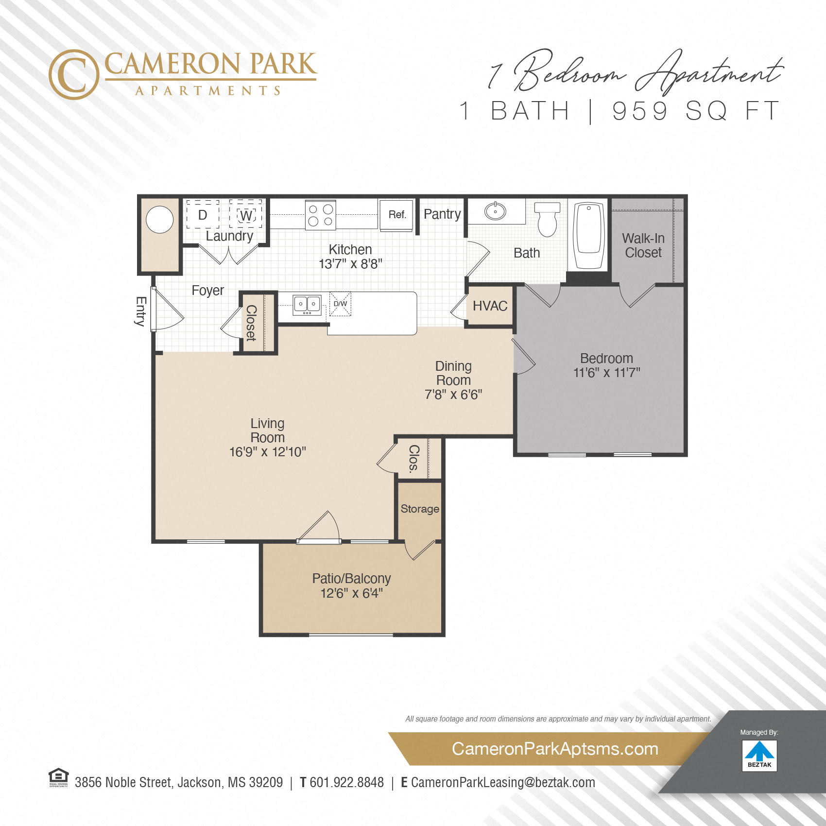 1 Bedroom - Affordable floor plan